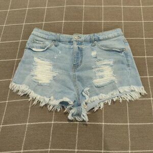 Wild Fable High Rise Shorts Denim Raw Hem Cutoff